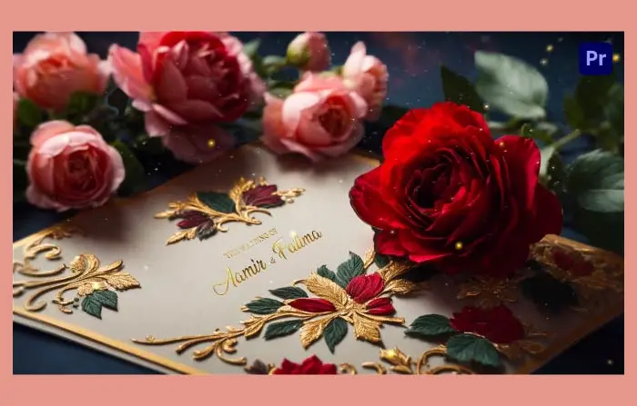 Custom 3D Floral Muslim Wedding Invitation Card Slideshow